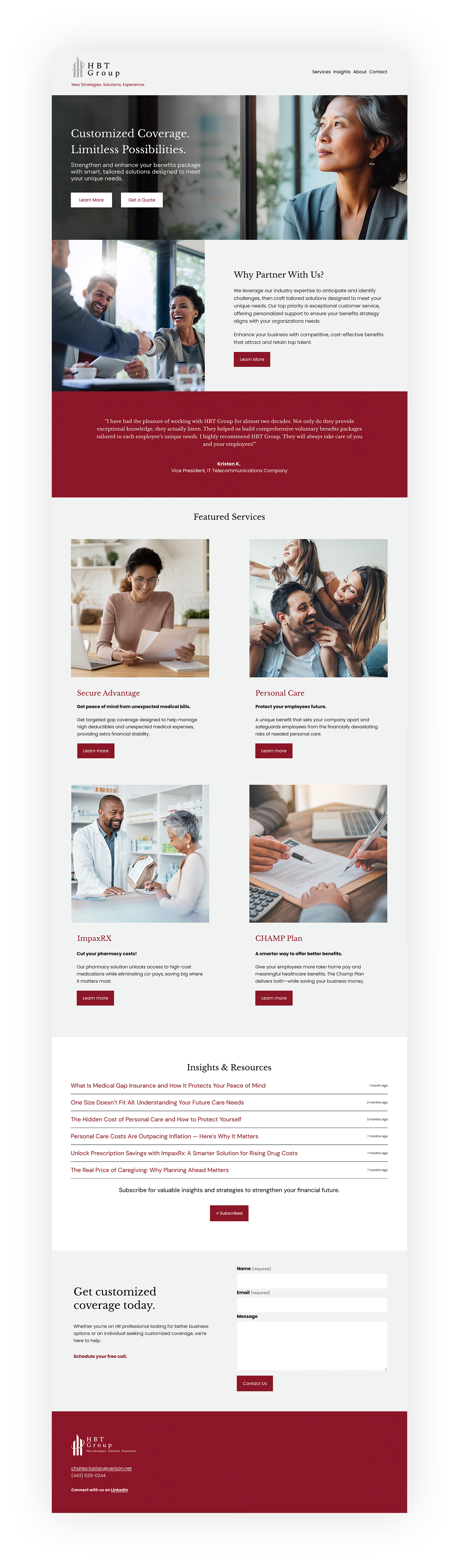 Website Development for insurance firm