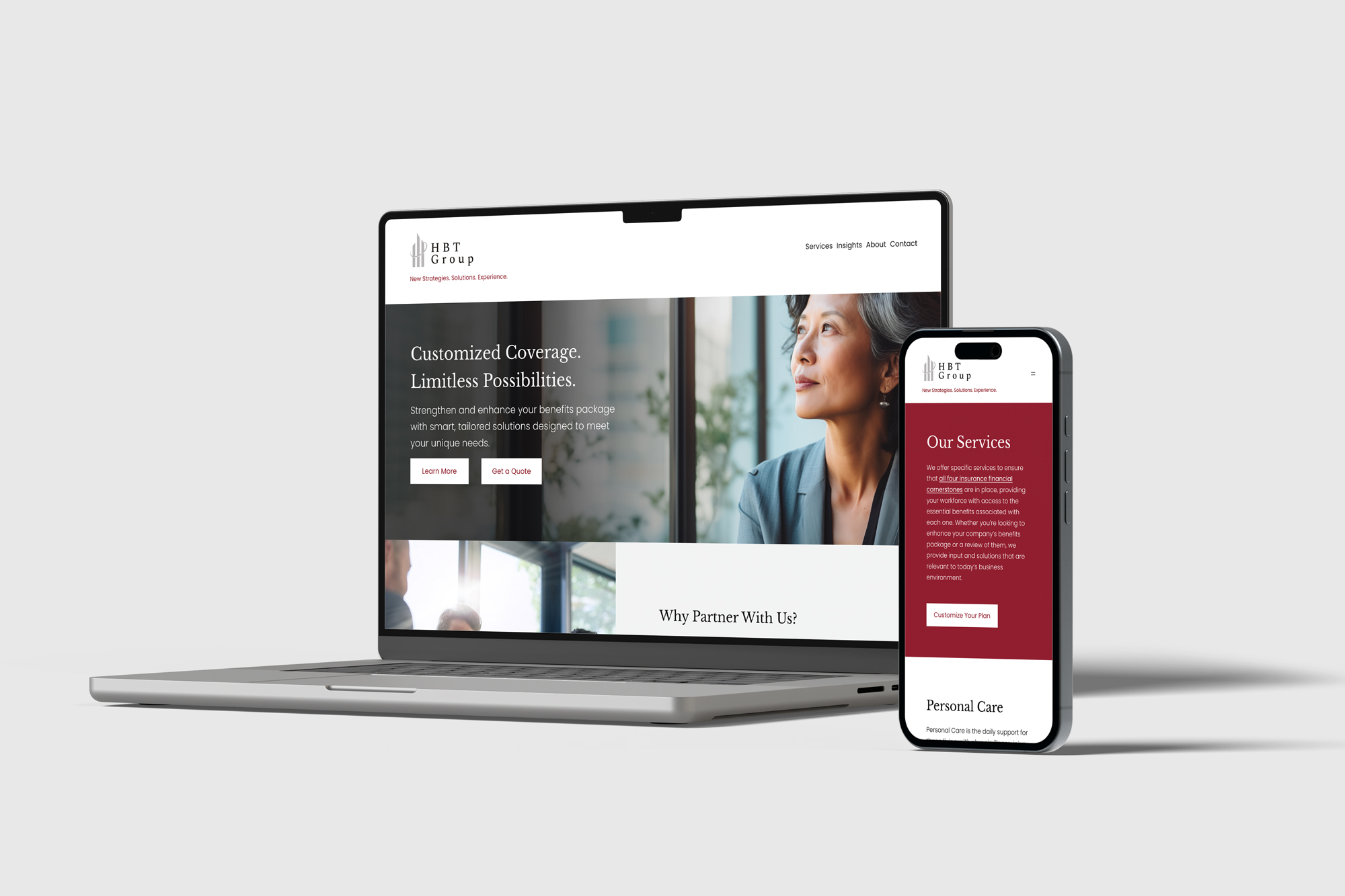 HBT website on desktop and mobile