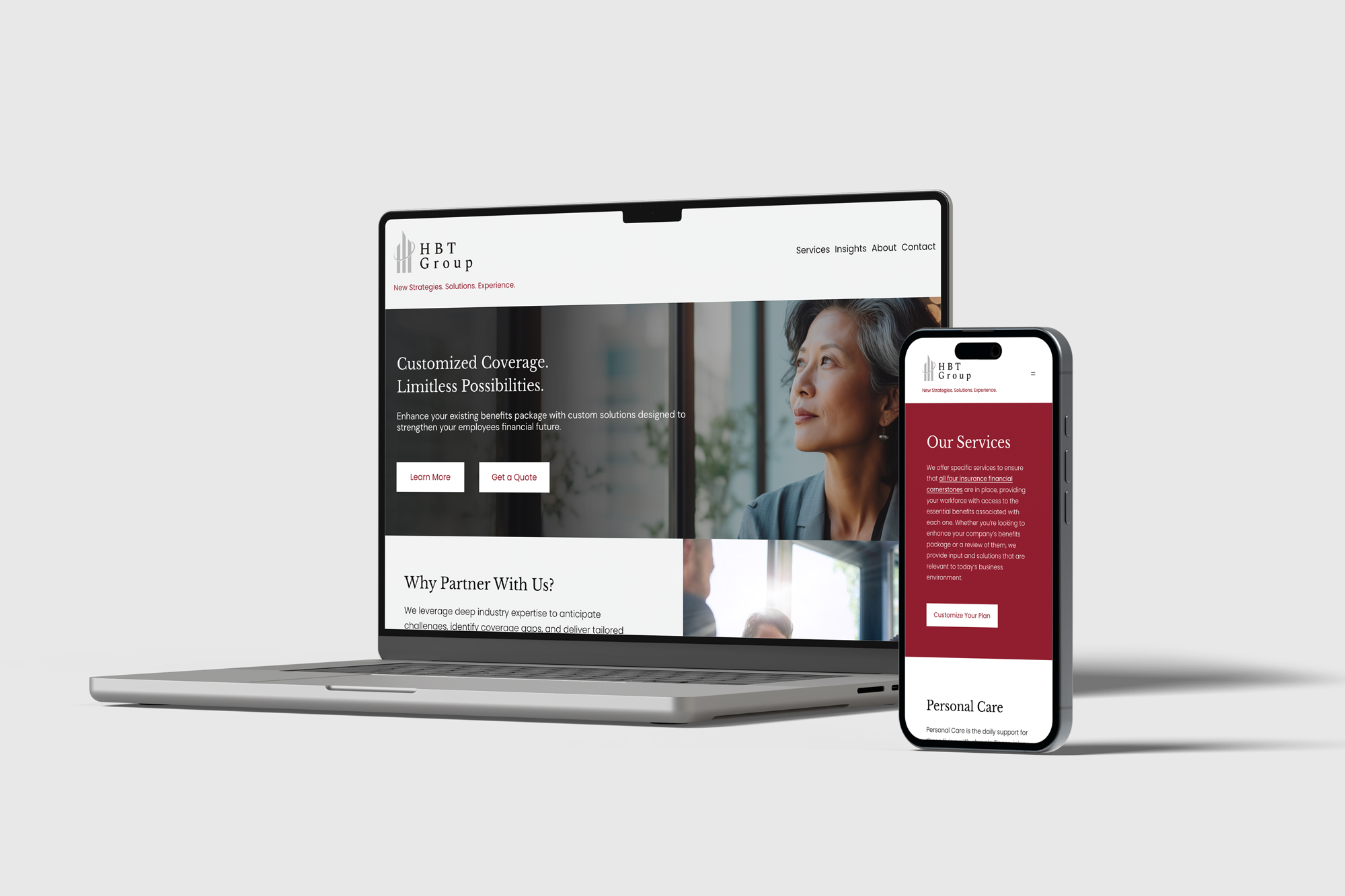 HBT website on desktop and mobile